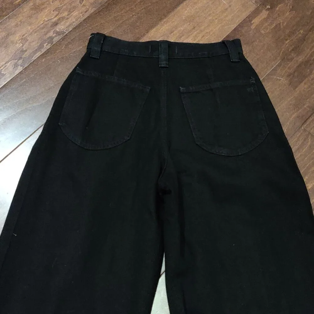 Madewell Extra Wide Leg High Rise Black Jeans SIZE 25